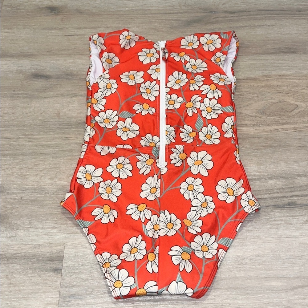 Averie Adeline Zip Up One Piece Daisy Print Swimwear swimsuit art deco - Picture 7 of 11